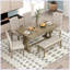 Ensemble de table de salle à manger 6 pièces avec 4 chaises rembourrées Modern-46585910-46585909-46585911