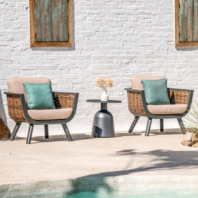 The Outdoor Sofa Is Waterproof And Sun-protected 2 - Person Patio Conversation Set with Cushions