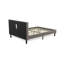 Ensemble de lit pour très grand lit 3 pièces - Structure de lit capitonnée moderne - Tête de lit tapissier en velours taupe brun et table de chevet à finition noire-1866813299-1866813296