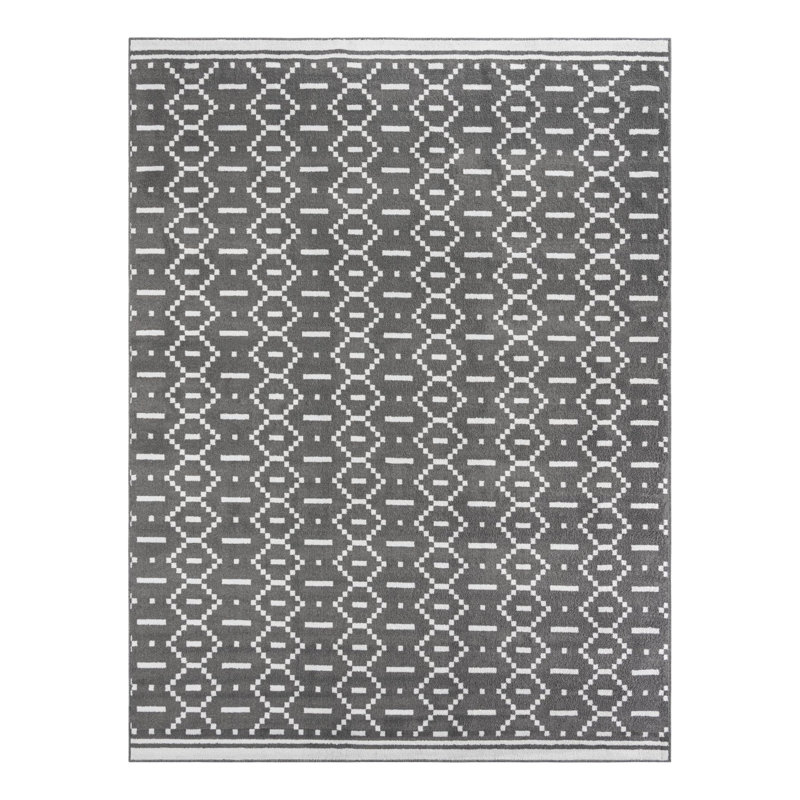 Tapis Ivy Bronx Begna Nathanyl gris, Rectangle 9 pi x 12 pi