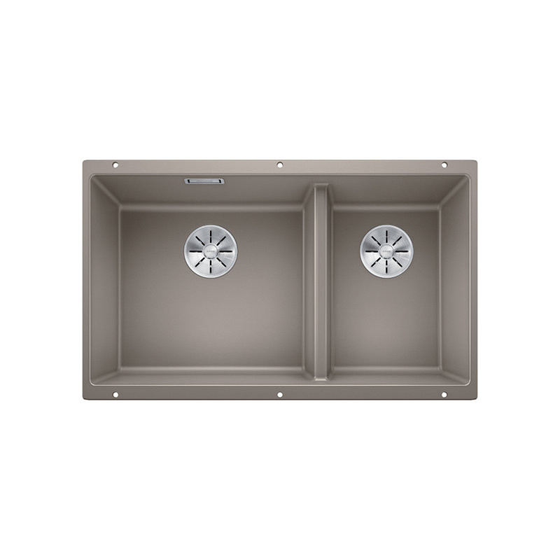 Subline Double Bowl Undermount Kitchen Sink, Tartufo