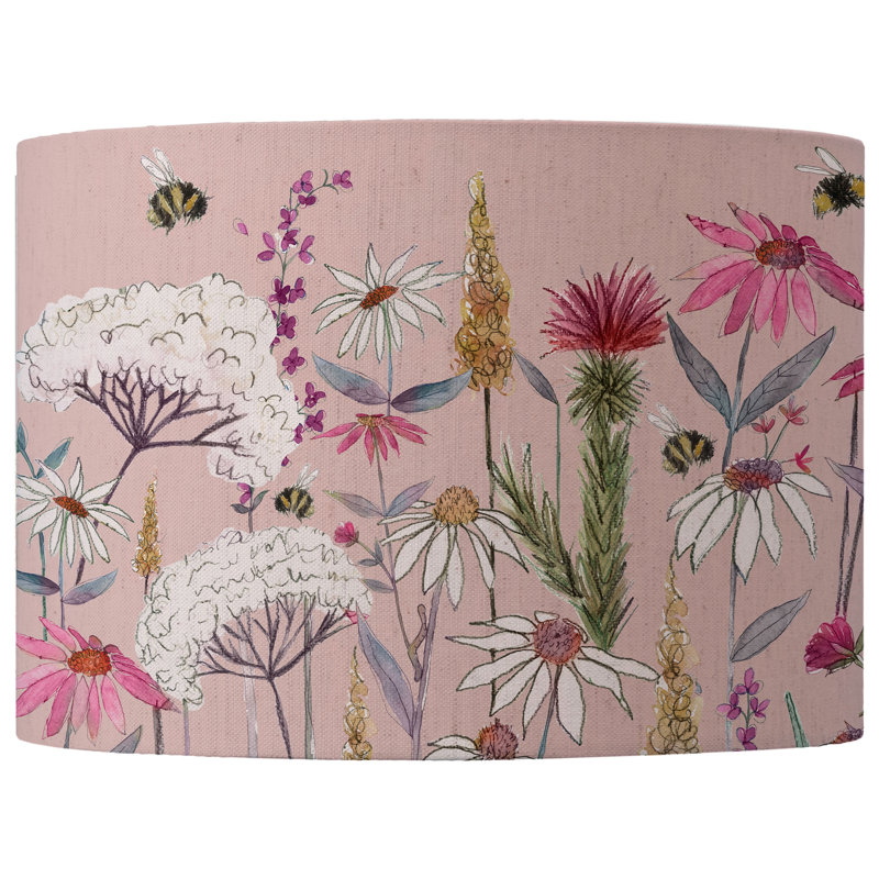 Cotton Round Lamp Shade, 21cm H x 30cm W x 30cm, Pink