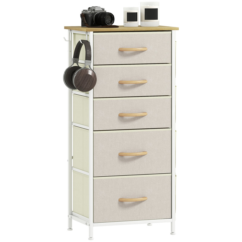 5 Drawer 45Cm W Chest Of Drawers, Beige