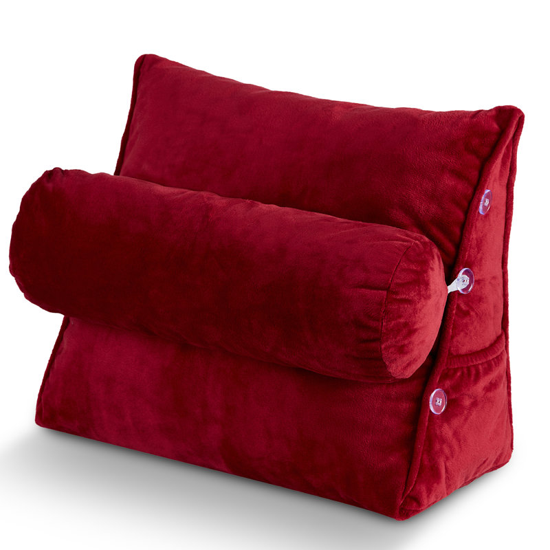  Wedge Indoor/Outdoor Bolster Pillow Cover and Insert, Maroon