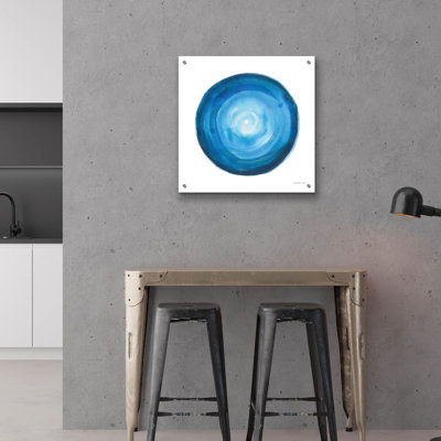  «Centre of Blue 2» par Danhui Nai, art mural en verre acrylique, 36 po x 36 po
