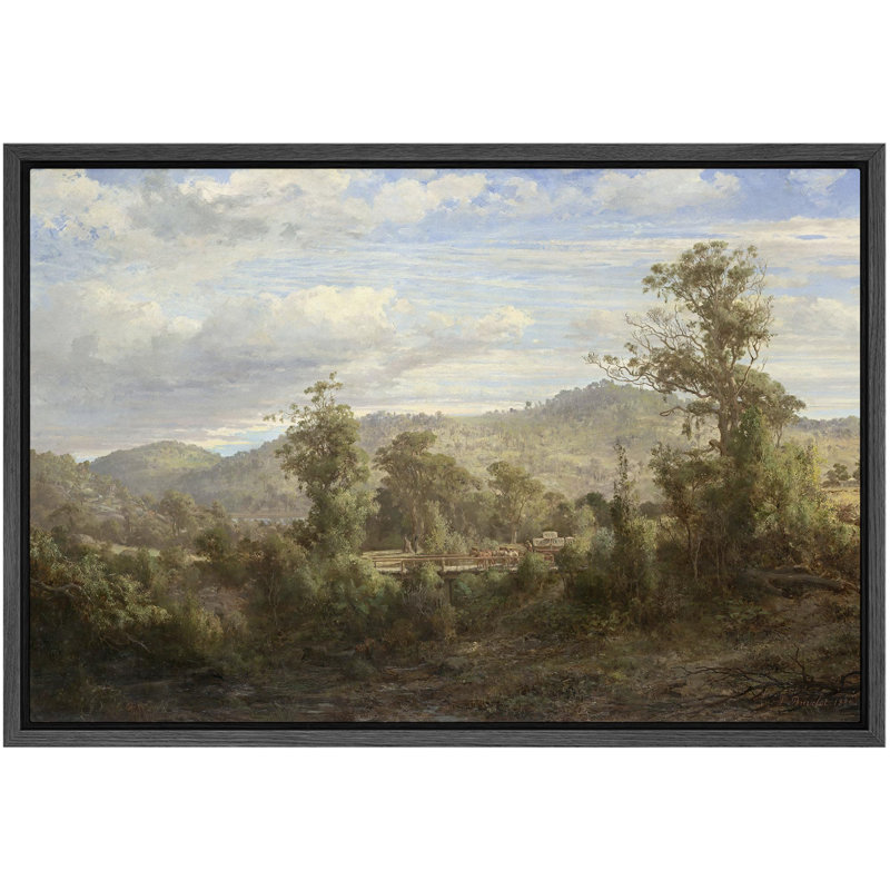 Illustration de campagne rustique avec campagne lointaine et campagne paisible, Noir, H 24 po x l 16 po