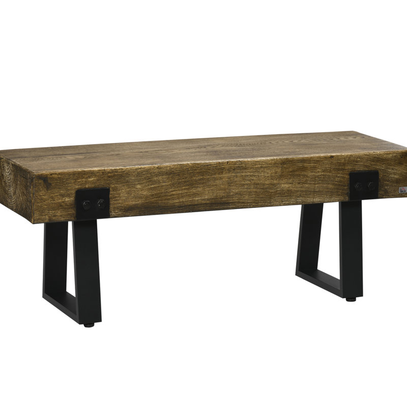 Banc polyvalent en béton rustique avec pieds en métal pour patio