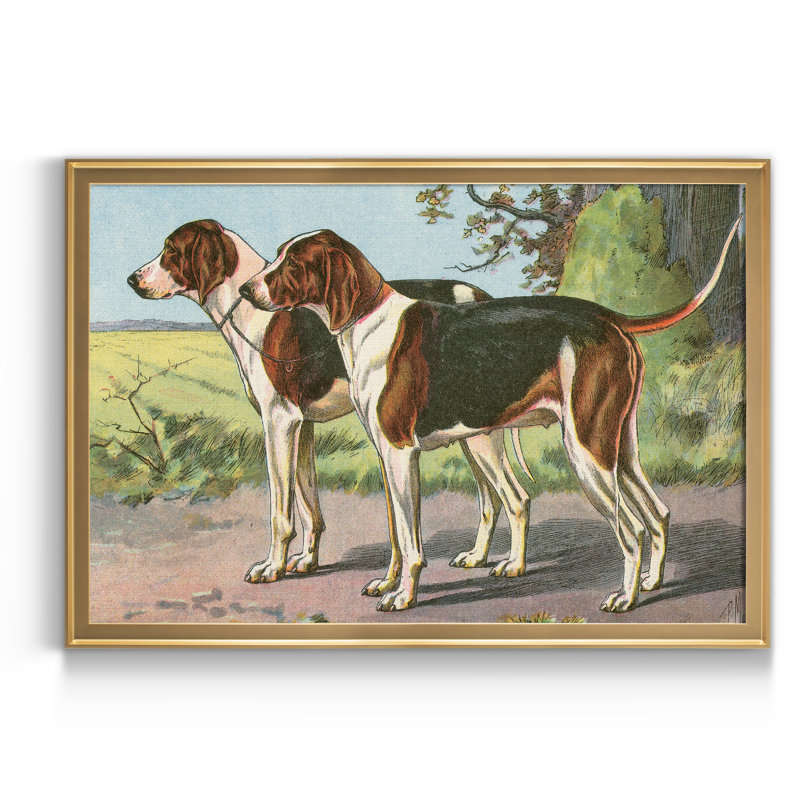 «Mans Best Friend VII», peinture sur toile encadrée, Toile encadrée dorée, H 30,5 po x l 42,5 po x P 1,5 po