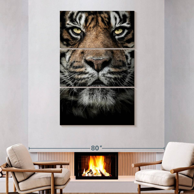 Brampt Serious Bengal Tiger, 74" H x 48" W