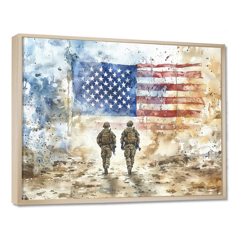 Batesville - Patriotist, art mural, H 30 po x l 40 po, Reproduction avec cadre flottant, Crème, crème