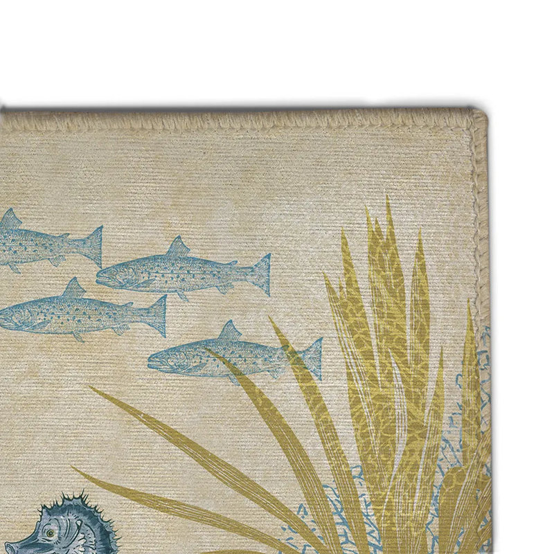 Tapis intérieur / extérieur rectangulaire avec envers antidérapant Oceana, Rectangle 4 pi x 6 pi