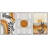 Mid Century Modern Boho "Western Orange Brown Sun Artwork, Abstract Vibrant Plant Pictures, Framed Canvas 3 Pieces Giclee Print Wall Art" 16"x24"x3 pcs, 24"x36"x3 pcs-73721077-73721073