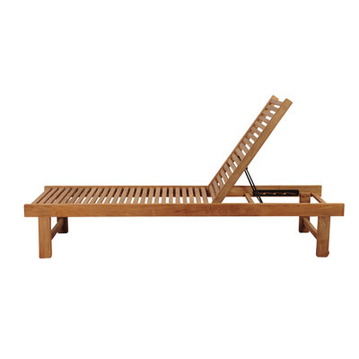 Arnoult 25" Teak Patio Chaise Lounge