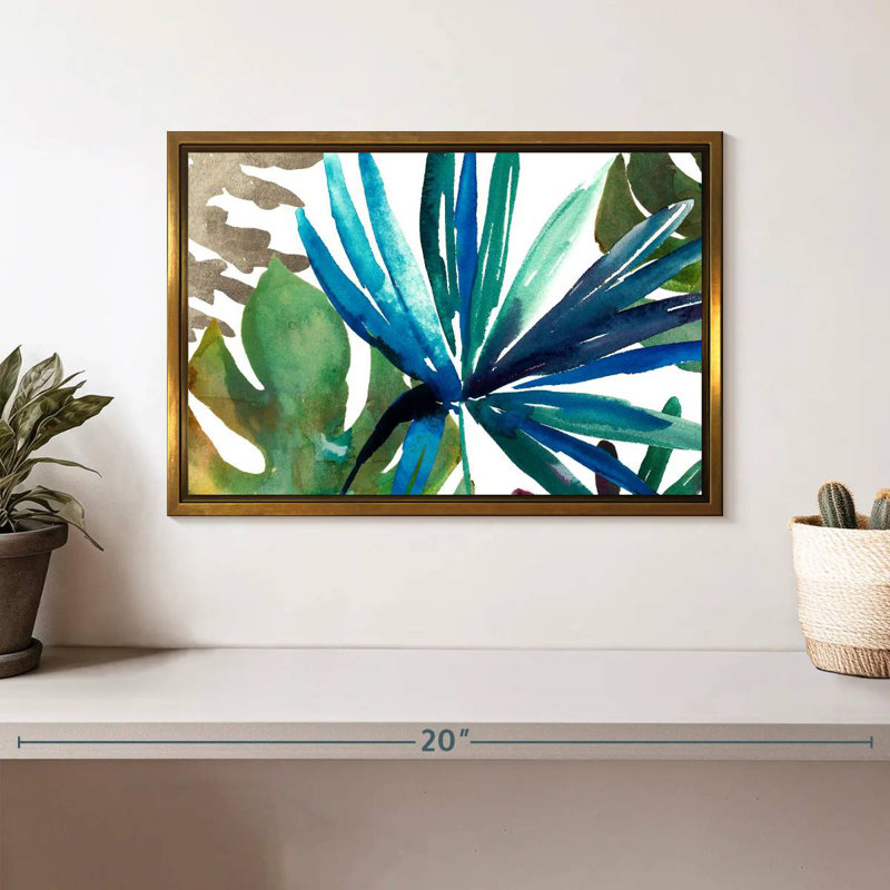 Tropic Sway I, Cadre flottant doré, 13 po x 9 po