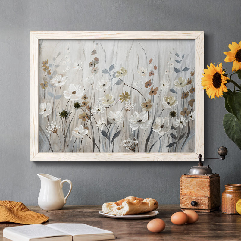 «Misty Meadow Field», reproduction d'art sur toile, H 18 po x l 26 po, Blanc