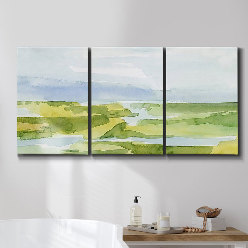 Misty Horizon - Toile encadrée multi-pièces - 2870284C, H 60 po x l 120 po x P 2 po