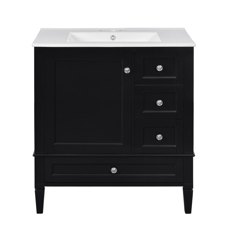 Ensemble de meuble-lavabo simple 30 po, Noir, noir, noir, noir