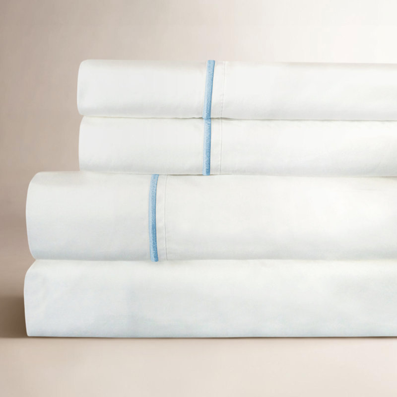 Benin Sheet Set, Cal.King Sheet Set + Fitted Sheet + 2 Pillowcases, Blue