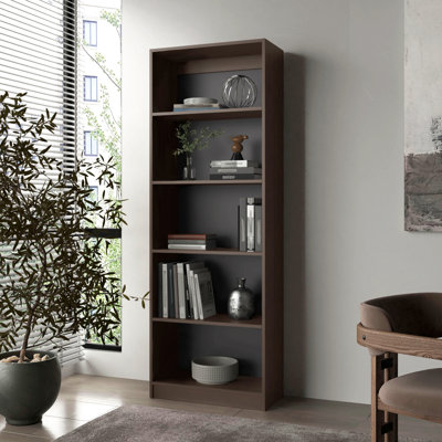 Bibliothèque avec rangement ouvert et 5 tablettes