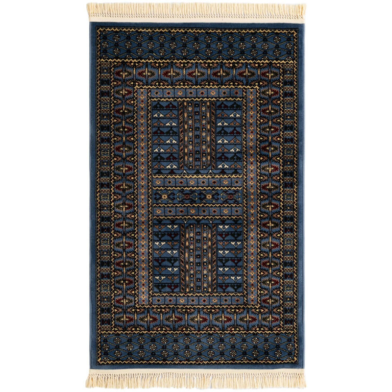 Tapis bleu Aucun, Rectangle 3 pi 3 po x 5 pi 3 po