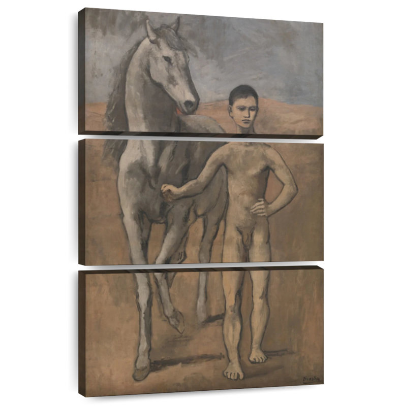 Leisha Boy Leading A Horse, 57" H x 36" W