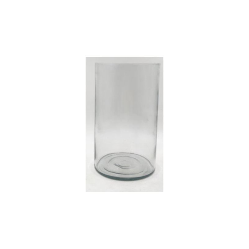 Cole and Grey Glass Wide Clear Decorative Vase, 10" H x 6" W x 6" D