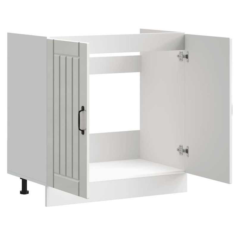 Sink Base Cabinet Lucca High Gloss Engineered Wood, High Gloss White