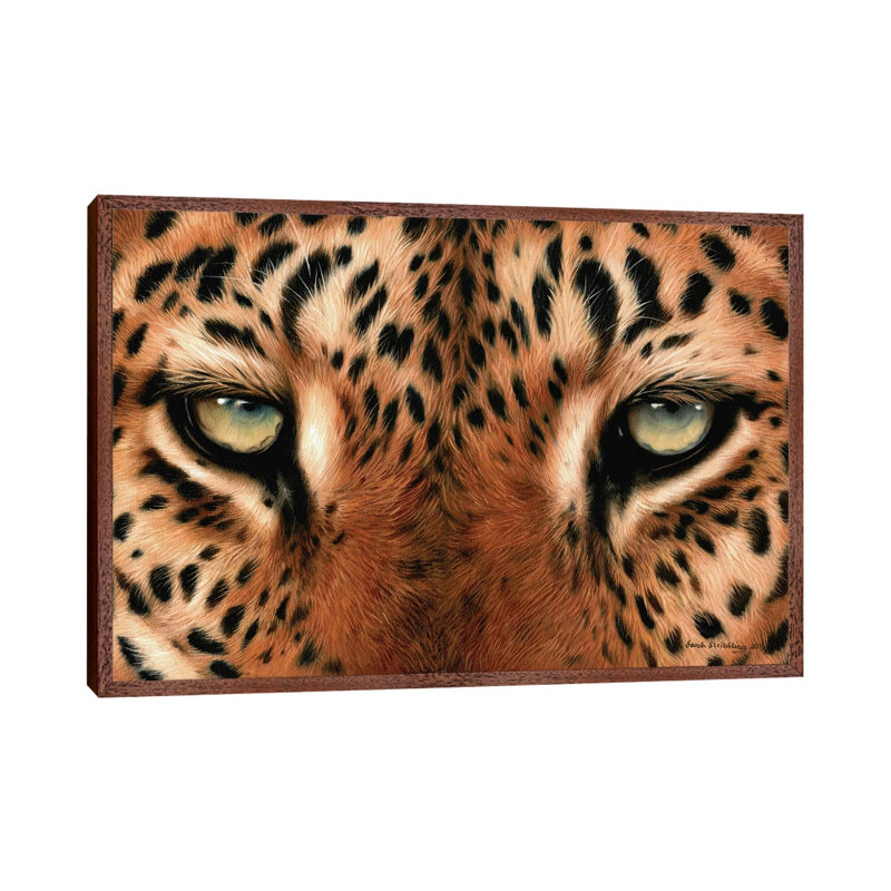 Leopard Eyes by Sarah Stribbling - Print on Canvas, 66.04 cm H x 45.72 cm W, Brown Framed