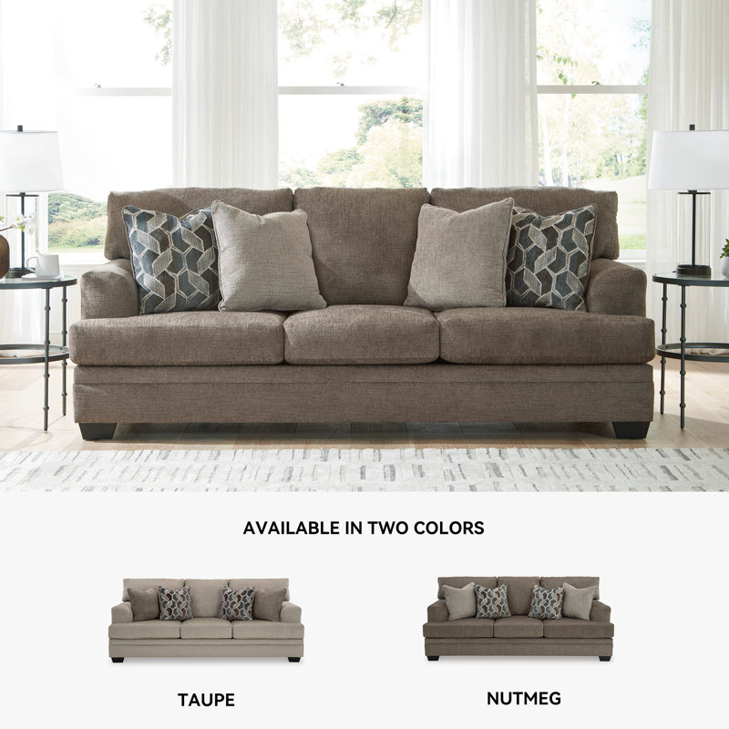 Fiarvale Upholstered 92'' Sofa, Brown 100% Polyester