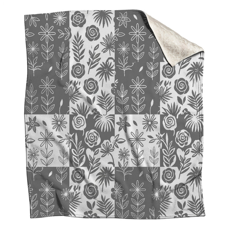 Couvertures à motif floral et botanique, L 50 po x H 60 po