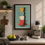 Stacked Teacups Mid-Century - Wrapped Canvas-332832318-332832319