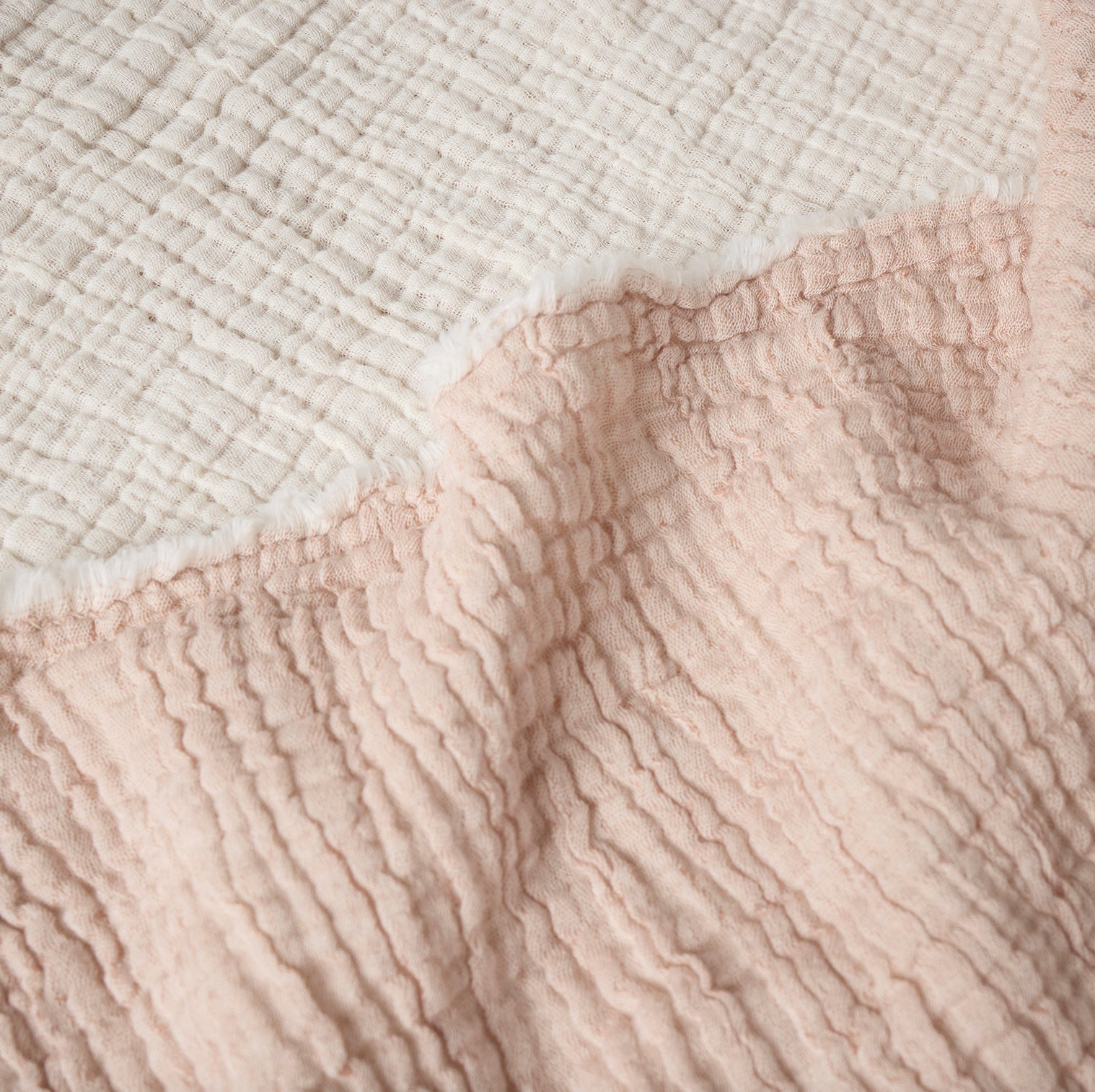 Topanga Matelasse Cotton Throw Blanket, Queen, Praline Chambray