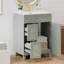 Meuble-lavabo vert 24 po avec lavabo en céramique, 2 tiroirs et 1 porte-509591938