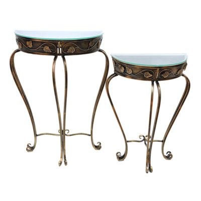 60 cm W Glass Top Console Table