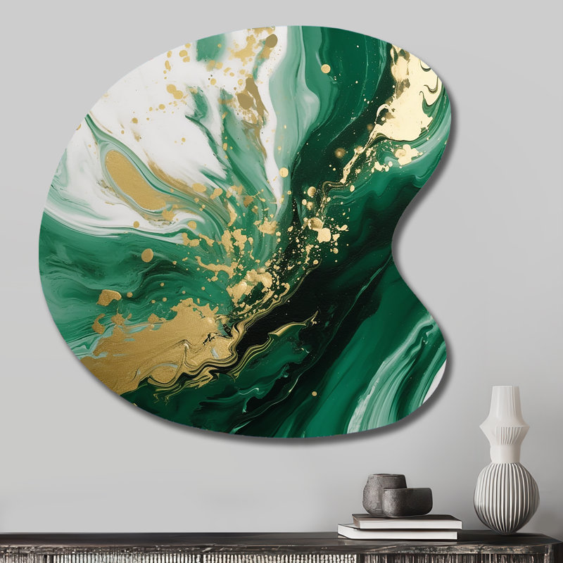 Kennith - Abstract Drop Shape Irregular Metal Wall Decor, 27" H x 27" W