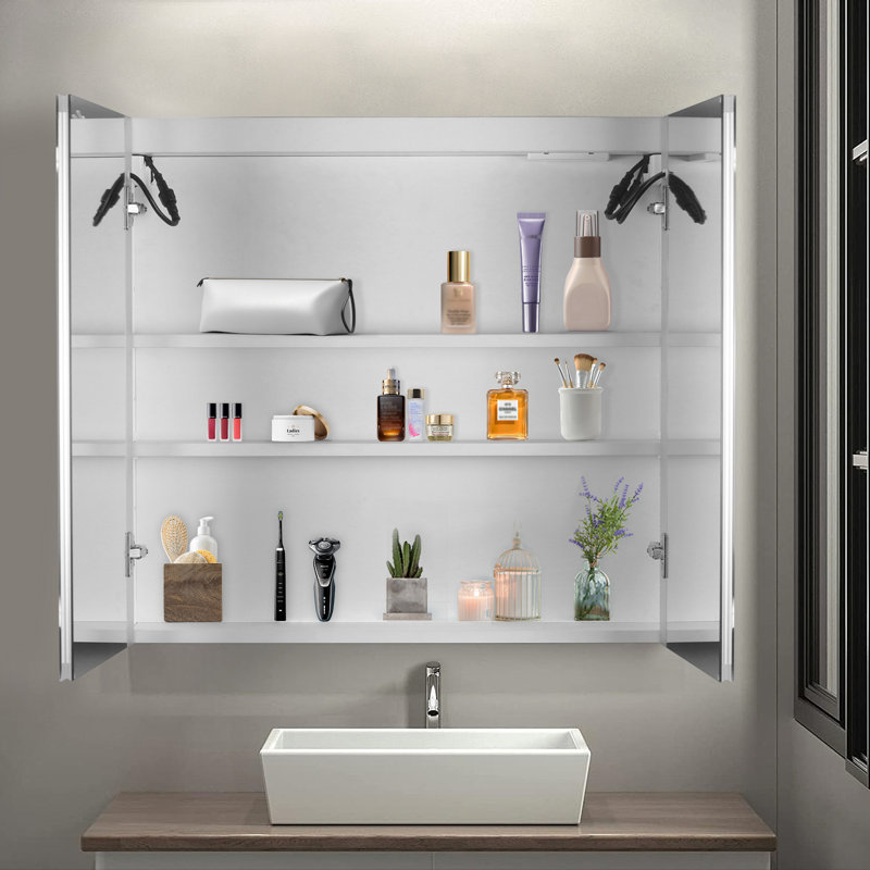 Miroir de salle de bain Cashanda, Blanc