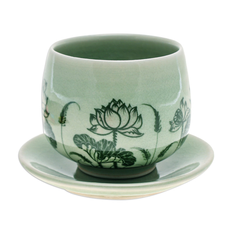 Naiana Ceramic Teacup, Green
