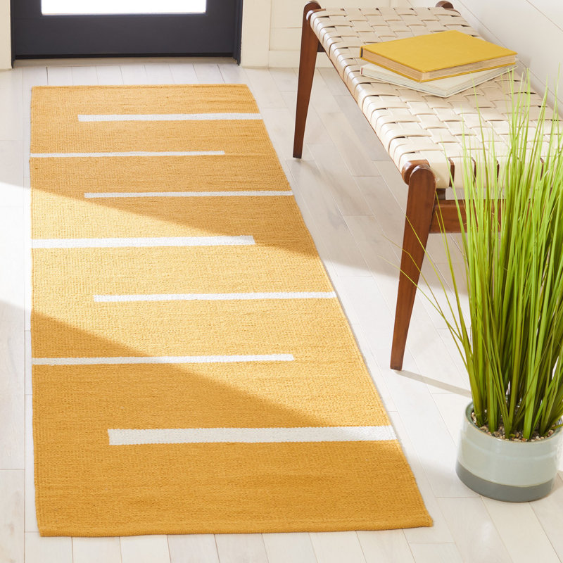 Tapis en coton tissé à la main Estivalis, Tapis de couloir 2 pi 3 po x 8 pi