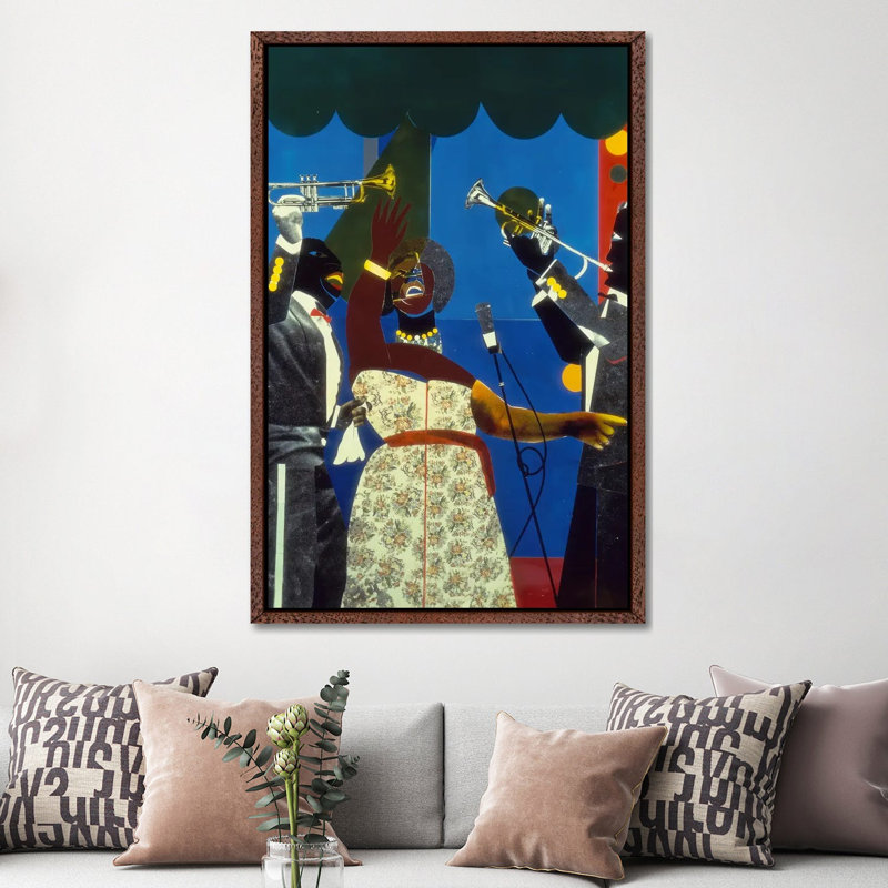 Show Time by Romare Bearden - Gallery-Wrapped Canvas Giclée on Canvas, Classic Wood, 152.4 cm H x 101.6 cm W