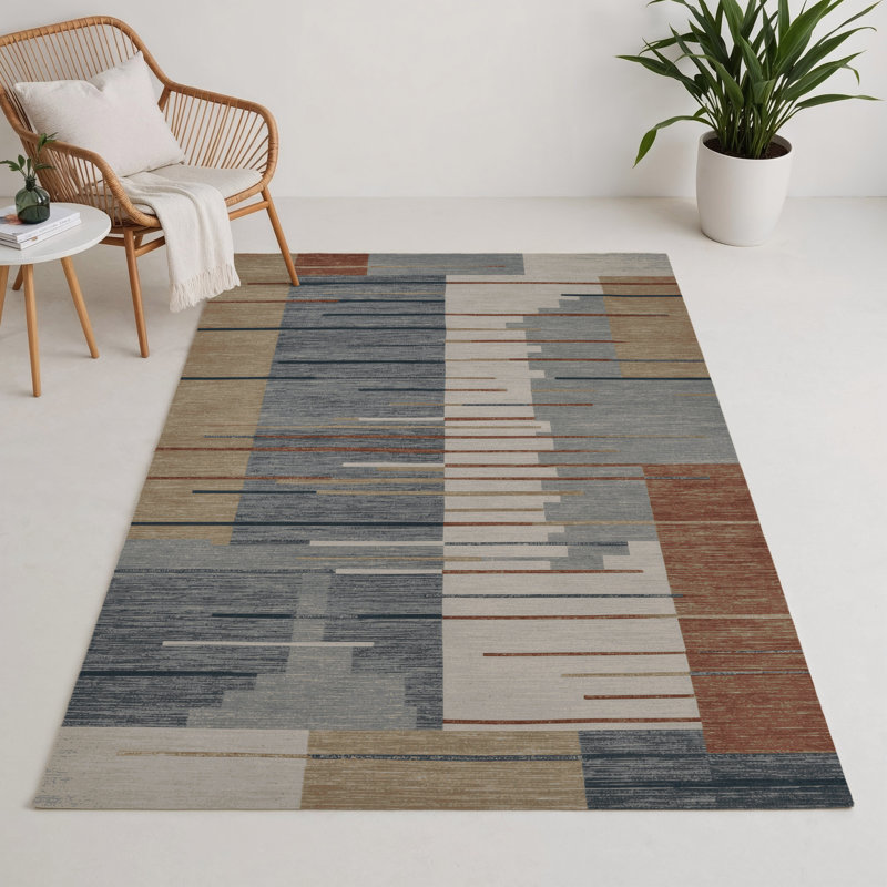 Tapis turc intérieur et extérieur gris, Rectangle 5 pi x 7 pi