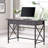 Solid + Manufactured Wood Chisel and Forge Writing Desk in Smoke Gray