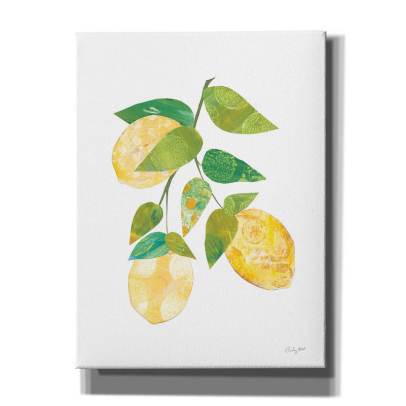 «August Grove» Summer Lemons I par Courtney Prahl, art mural sur toile, H 16 po x l 12 po x P 0,75 po