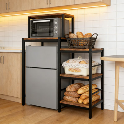 6-Tier Heavy-Duty Storage Rack With Adjustable Shelves For Mini Fridge, Microwave, And Kitchen Organization