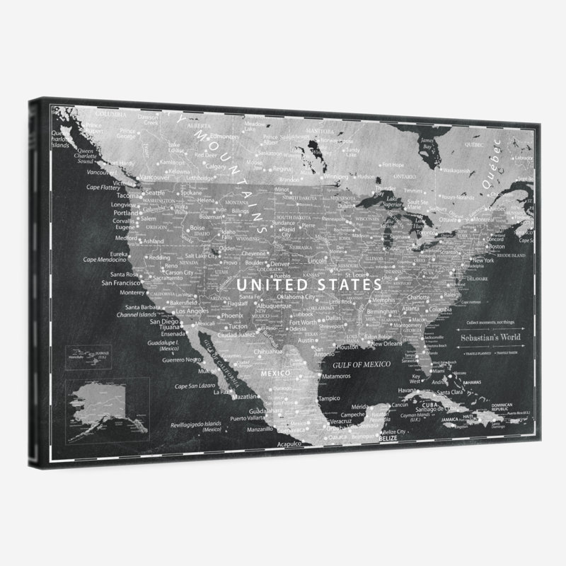 Pin's personnalisé gris et noir USA Ameere, H 32 po x l 48 po, Oui