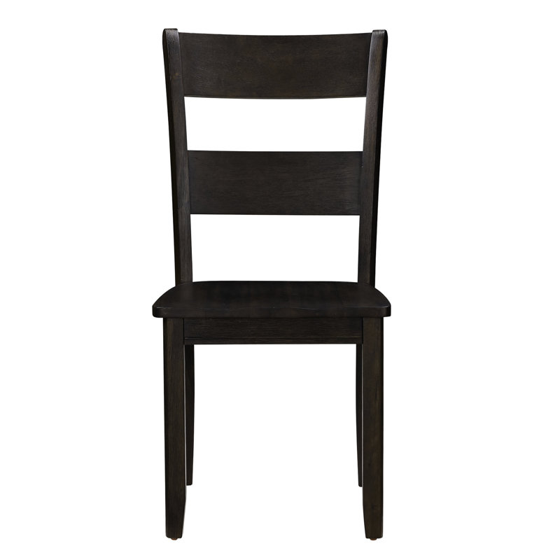 Chaise en bois à finition noyer (2 pièces), dossier haut sans accoudoirs pour la salle à manger, dossier solide, dossier arrondi de 18 mm d'épaisseur, pieds fuselés, capacité de poids de 220 lb, profondeur de siège de 16 po, paire de pattes vieillies de 18 po