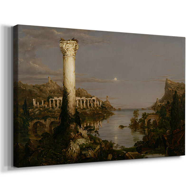 «The Course of Empire: Desolation» - Thomas Cole - Toile tendue avec châssis-1836, 18x27