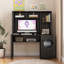 Bureau d'ordinateur avec huche et bibliothèque, bureau de direction en bois pour adolescents