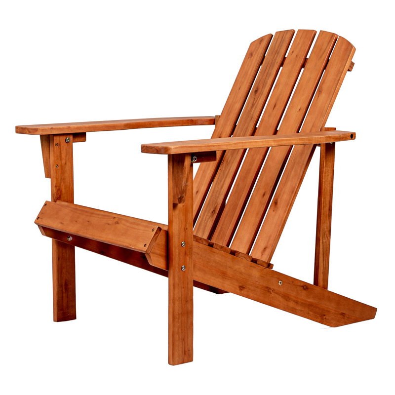 Chaise Adirondack en bois massif Avemaria, Marron clair