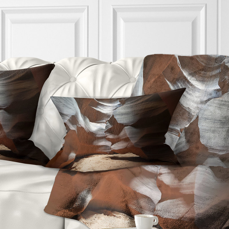 Coussin lombaire intérieur paysage foncé Canyon Antelope