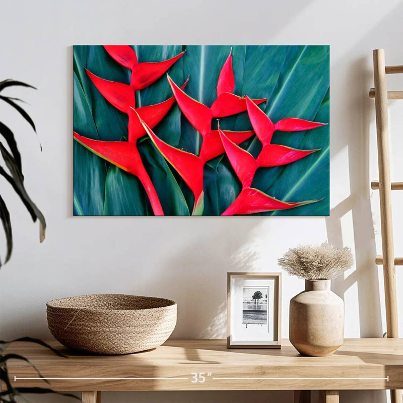 Heliconia rouge vif Harnek, H 16 po x l 24 po